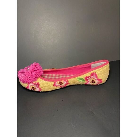Sperry Top Sider Marin Raffia Flat Floral Pom Women  Sz 7 - Picture 5 of 10